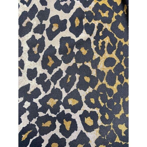 RACHEL ROY Brown Black Leopard Print Split Dolman Sleeve Stretch Top Sz Small - Picture 4 of 9